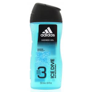 ADIDAS愛迪達 三效(品味透涼)潔顏洗髮沐浴露250ML