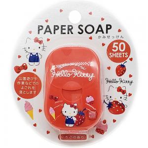 SANTAN KITTY草莓香便攜式肥皂紙50PCS