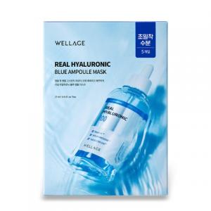 WELLAGE玻尿酸藍瓶保濕安瓶面膜5入